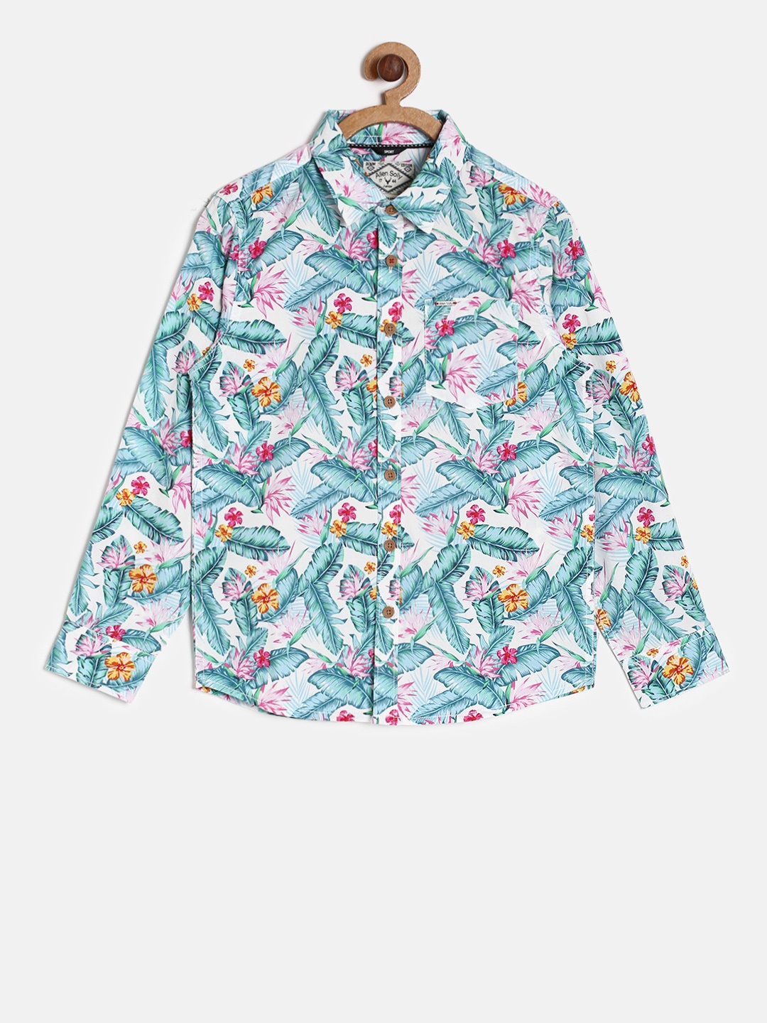 

Allen Solly Junior Boys White & Blue Regular Fit Printed Casual Shirt