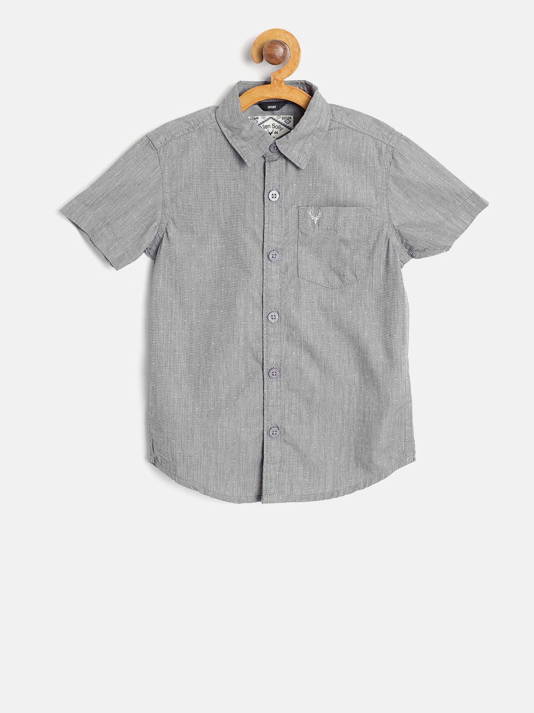 

Allen Solly Junior Boys Grey Sport Fit Self Design Casual Shirt