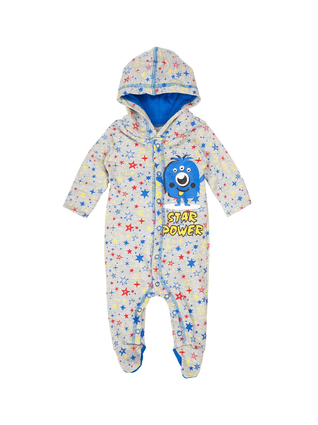 

Mee Mee Boys Grey Printed Sleep Suit, Grey melange
