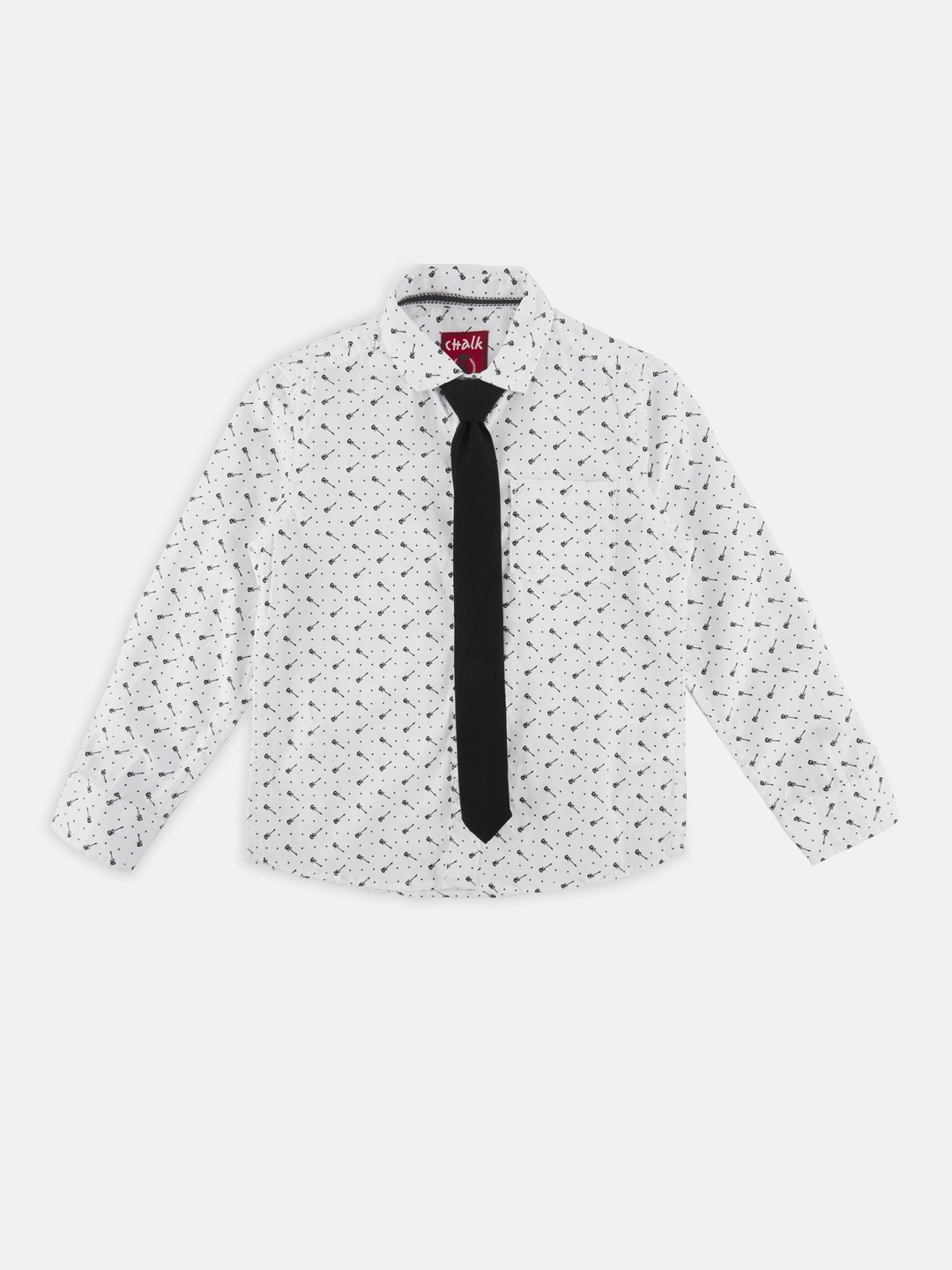 

CHALK by Pantaloons Boys White & Black Printed Casual Shirt