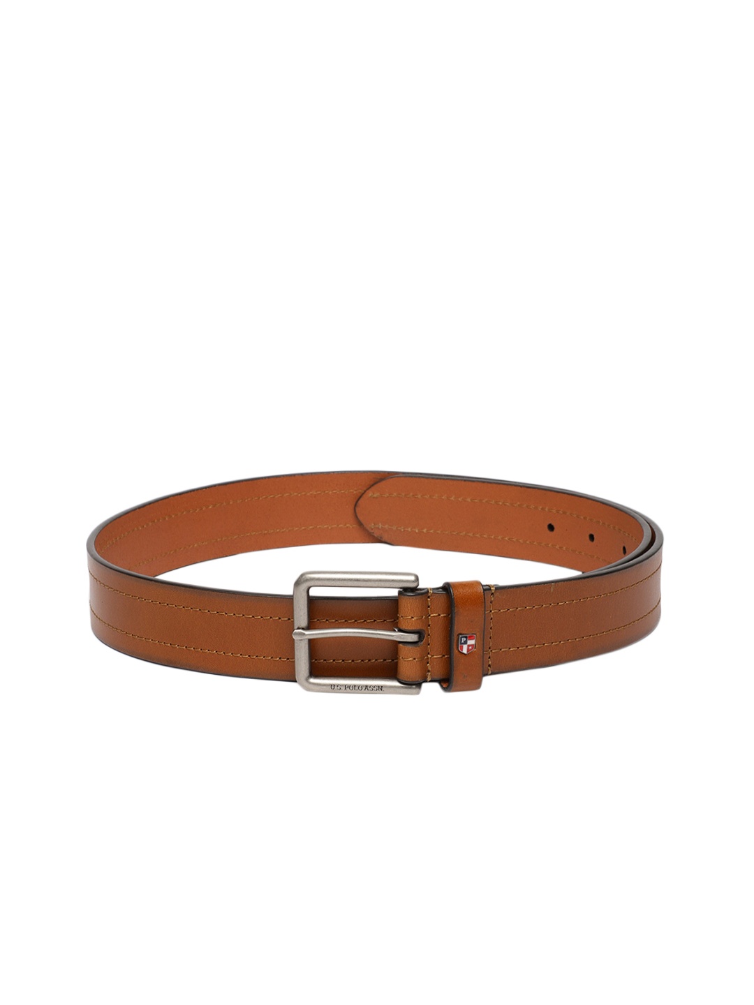 

U.S. Polo Assn. Men Tan Brown Solid Leather Belt