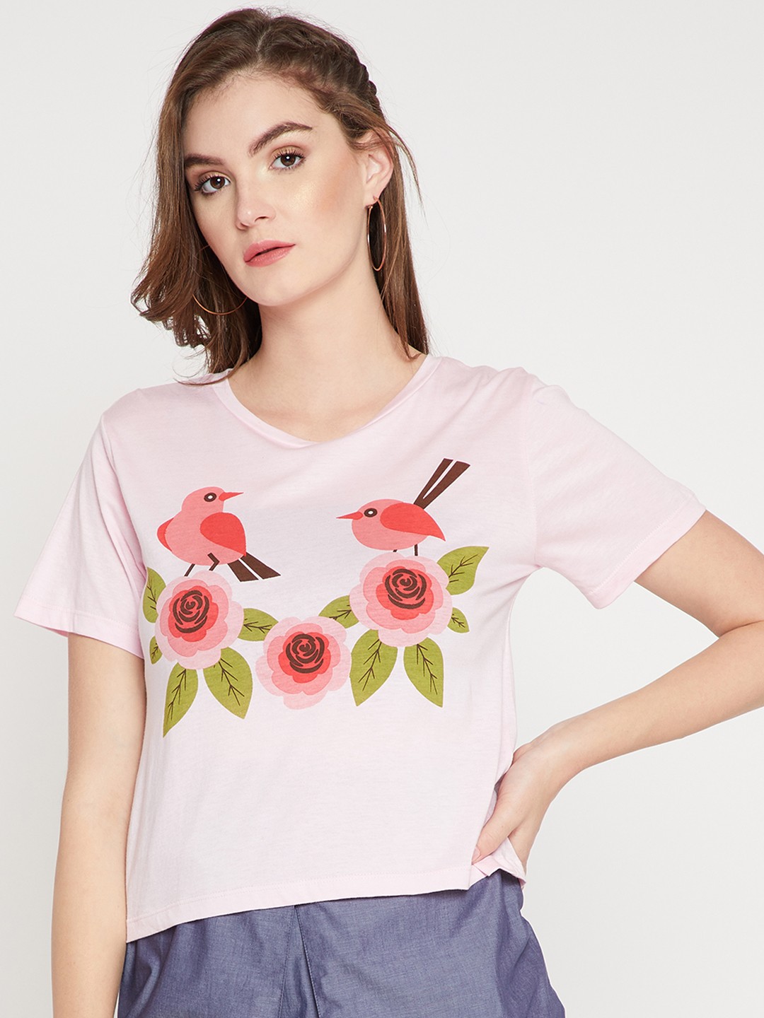 

RARE Women Pink Printed Top