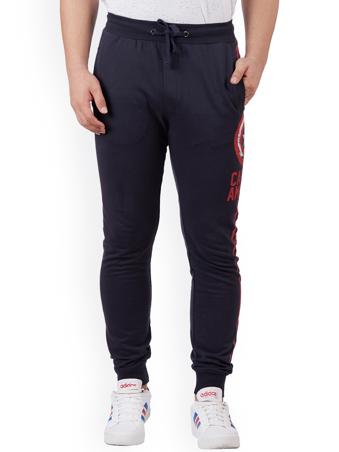 

Free Authority Captain America featured Navy Joggers for Men, Navy blue