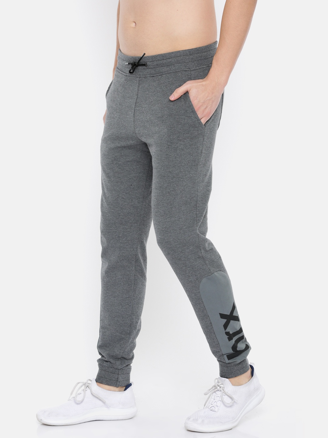 

HRX by Hrithik Roshan Men Charcoal Grey Solid Slim Fit Athleisure Joggers