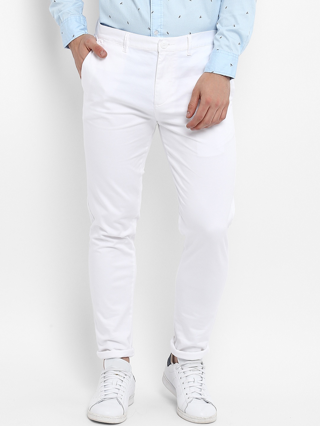 

Red Tape Men White Skinny Fit Solid Chinos