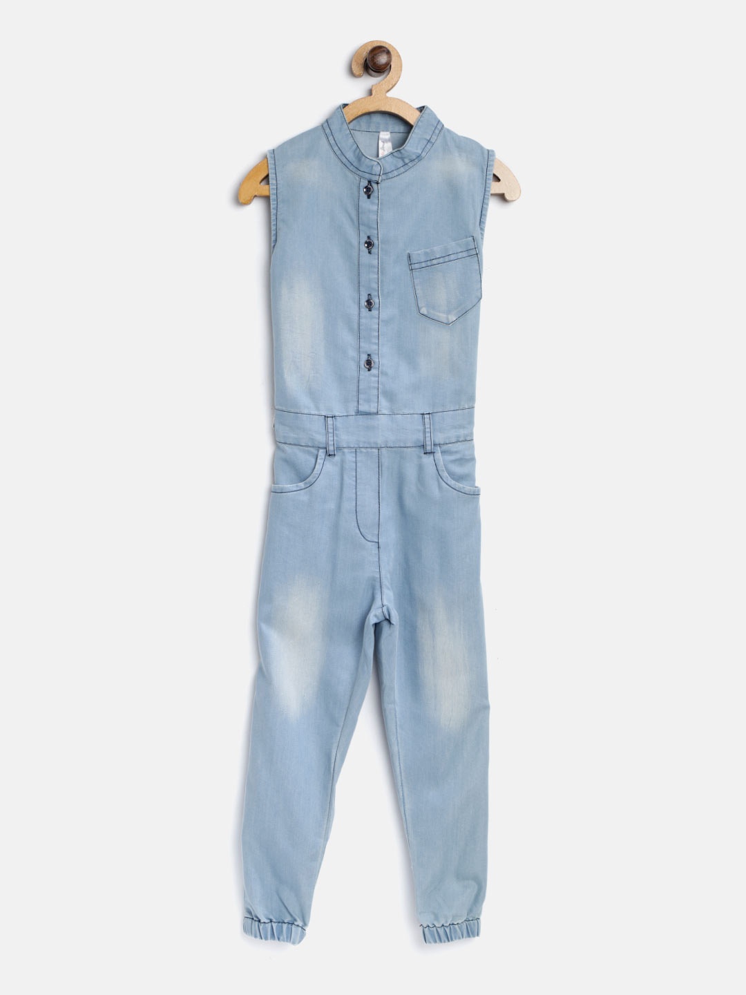 

StyleStone Blue Washed Denim Basic Jumpsuit