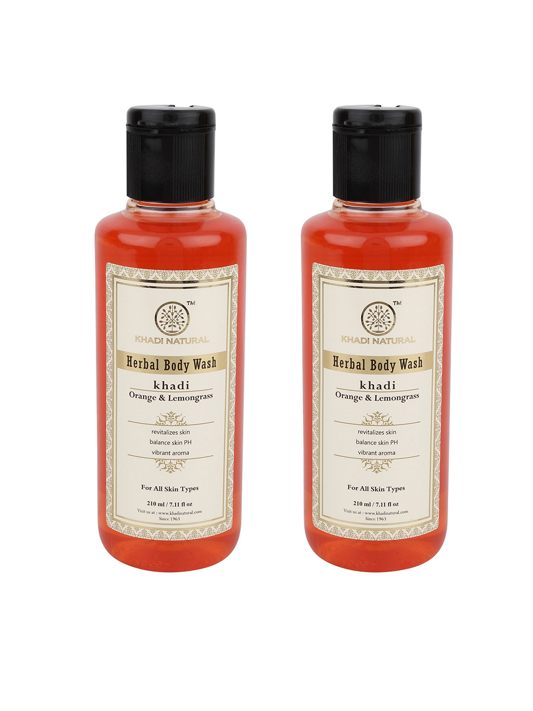 

Khadi Natural Set of 2 Ayurvedic Orange & Lemongrass Sustainable Body Wash