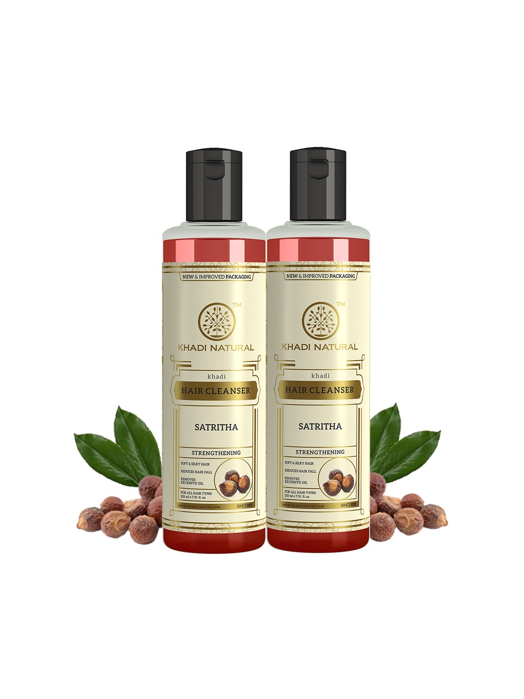 

Khadi Natural Set of 2 Satritha Shampoo Hair Cleanser - 210ml Each, Maroon