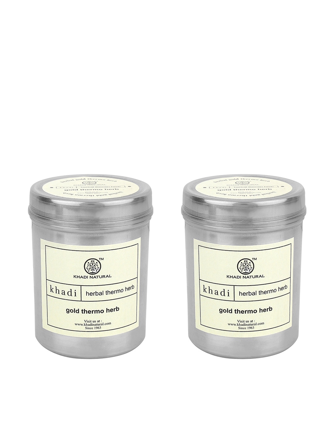 

Khadi Natural Set of 2 Gold Herbal Thermo Herb Face Packs, Steel
