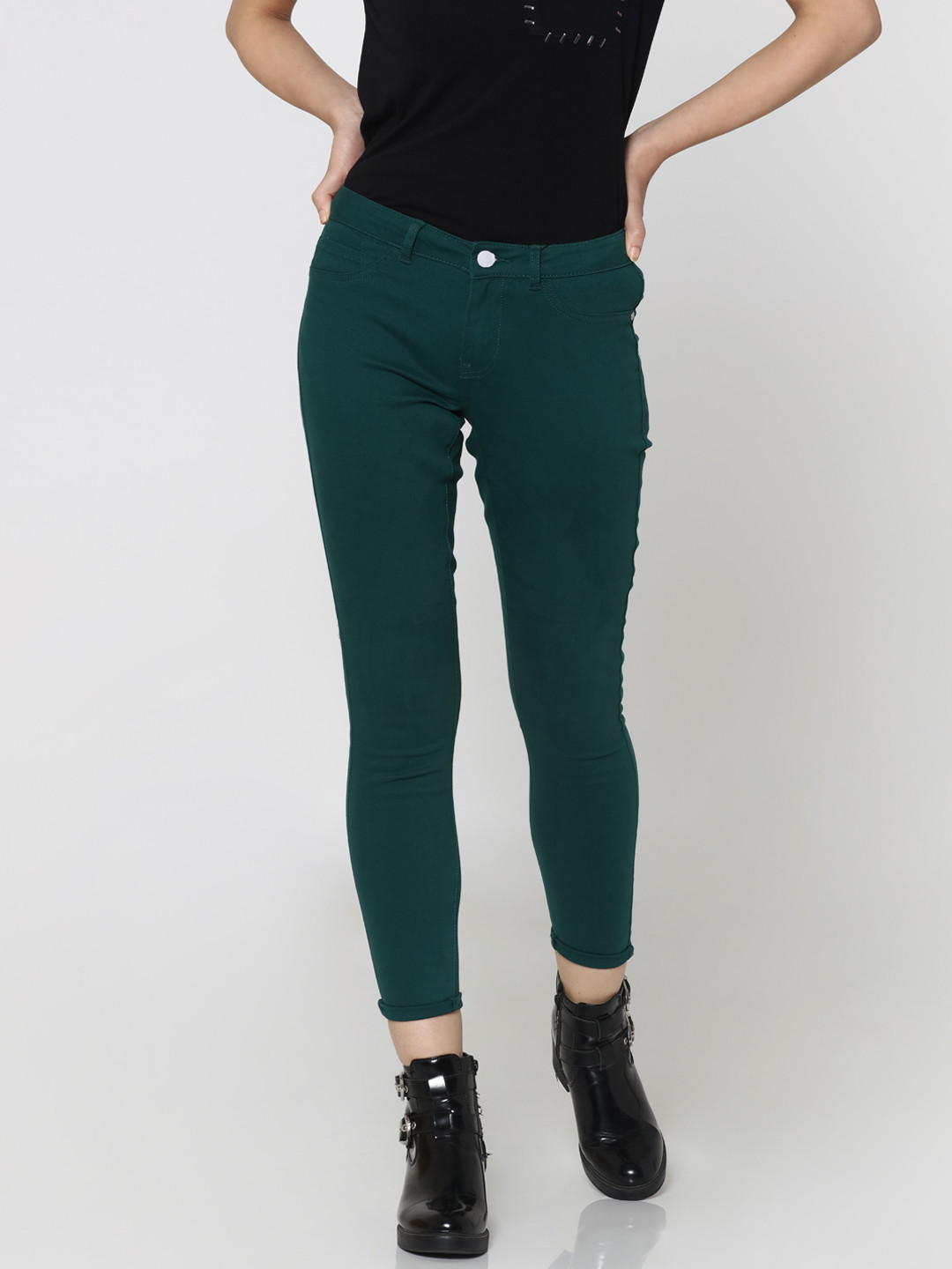 

ONLY Women Green Slim Fit Cropped Jeggings