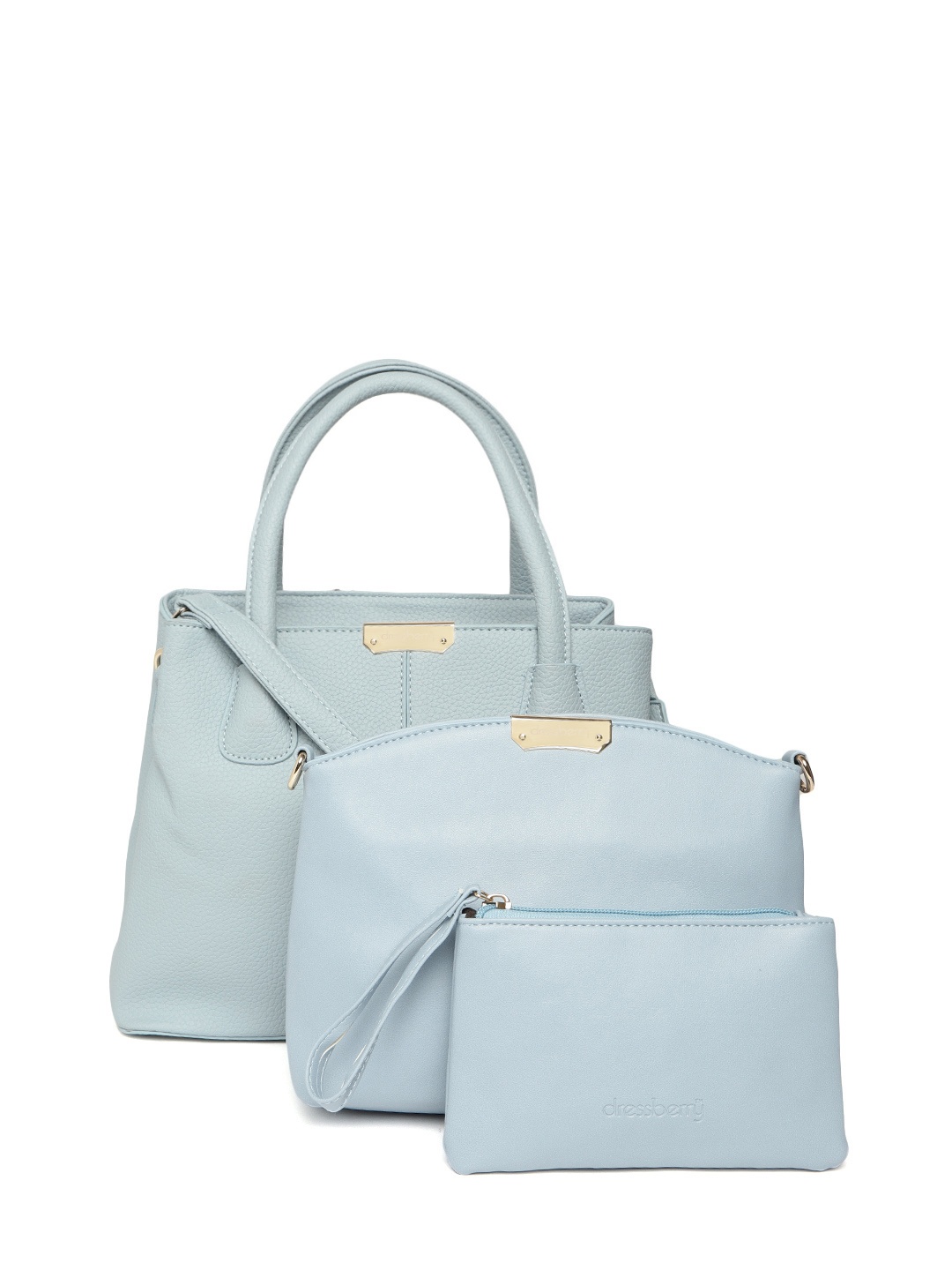 

DressBerry Blue Solid Handheld Bag