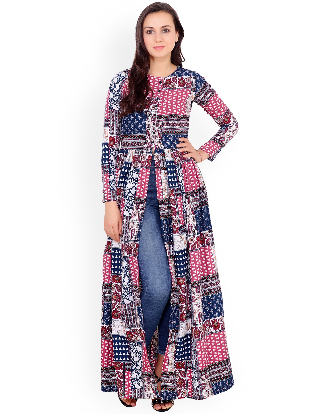 

Cation Blue & Pink Printed Tunic