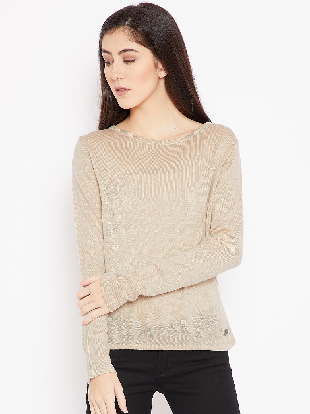 

Cayman Women Beige Solid Pullover