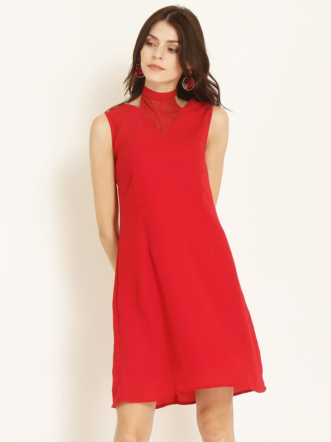 

Marie Claire Women Red Solid A-Line Dress