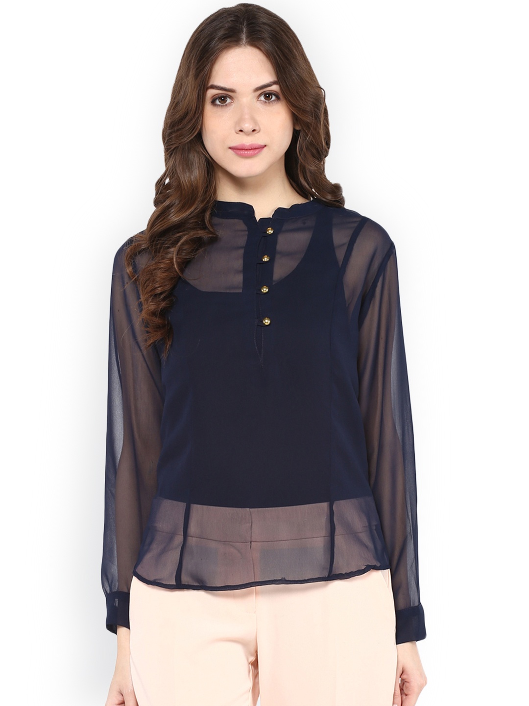 

Zima Leto Women Navy Blue Solid Top
