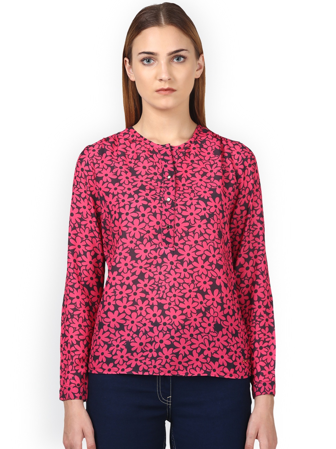 

Park Avenue Women Pink Floral Print Top