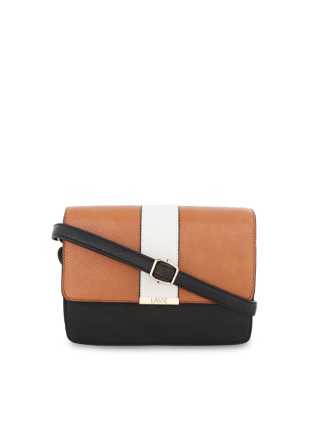 

Lavie Cetan Hardflip Women Brown And Black Sling Handbag