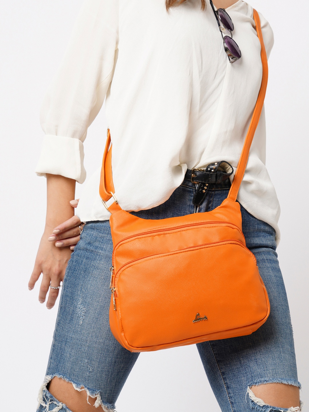 

Lavie Cetan Csb Women Orange Vertical Sling Bag