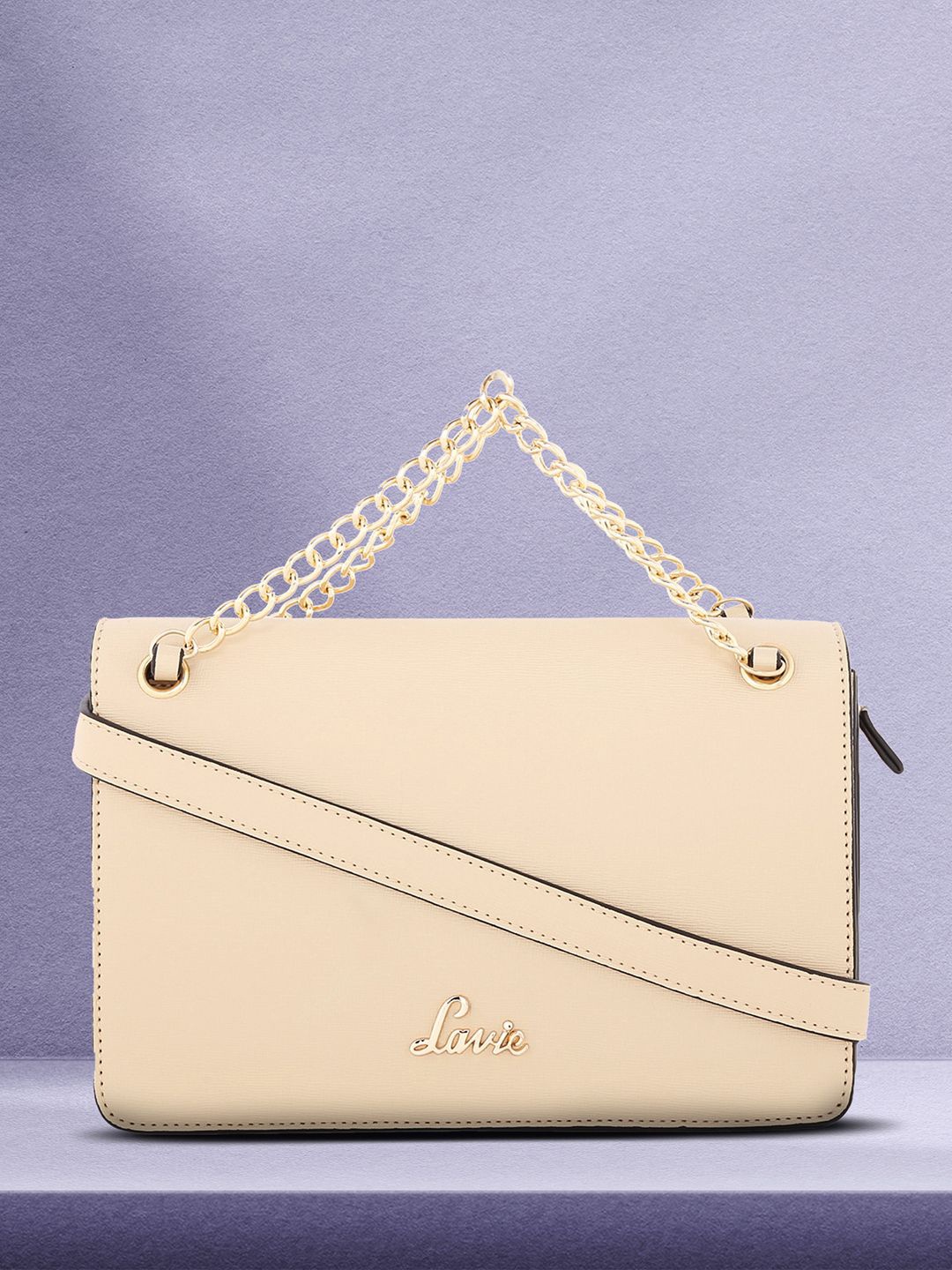 

Lavie Beige Solid Sling Bag