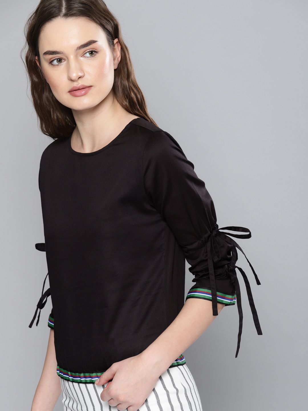 

NUSH Women Black Solid Top