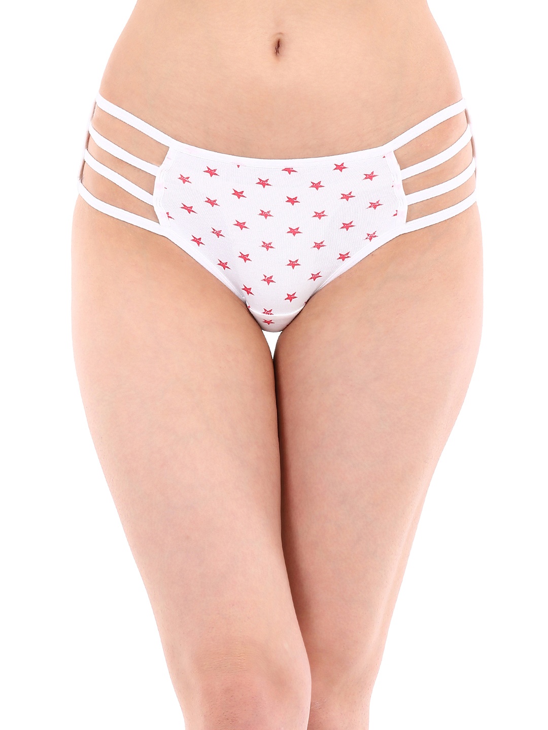 

Clovia Women White & Red Printed Mid-Rise Hipster Briefs PN2574P04XL