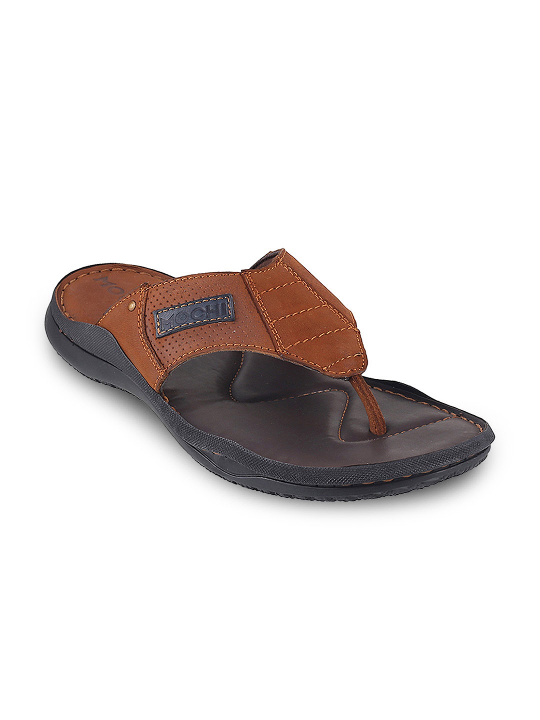 

Mochi Men Tan Comfort Leather Sandals