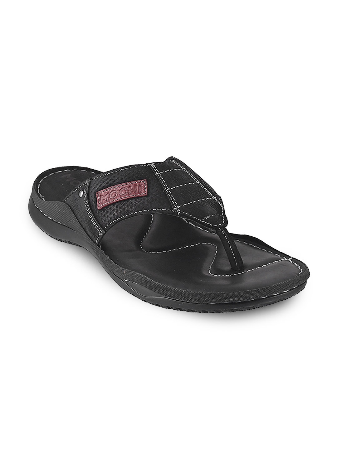 

Mochi Men Black Comfort Leather Sandals