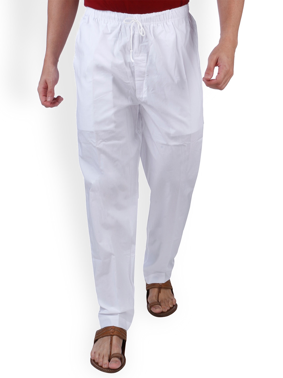 

Rajubhai Hargovindas Men White Solid Pyjamas