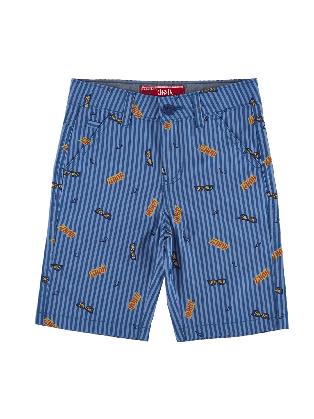 

CHALK by Pantaloons Boys Blue Striped Regular Fit Chino Shorts