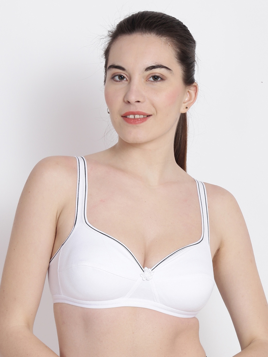 

ABELINO White Solid Non-Wired Non Padded Everyday Bra SUHANIWHITE01