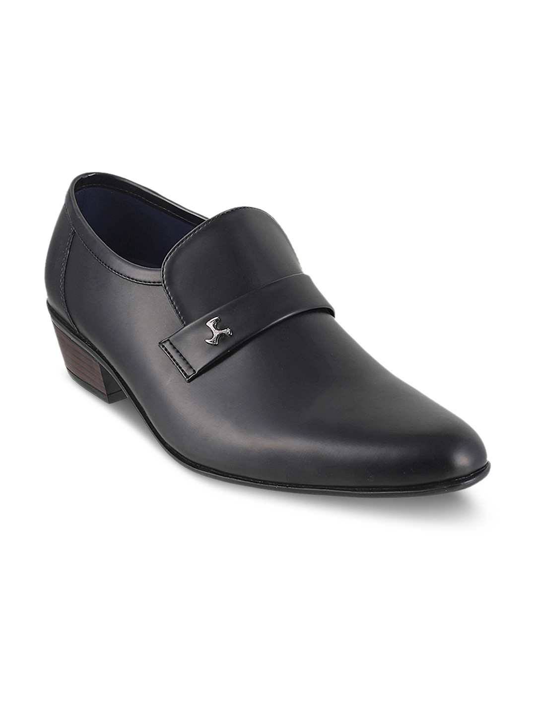 

Mochi Men Black Formal Leather Slip-On Shoes