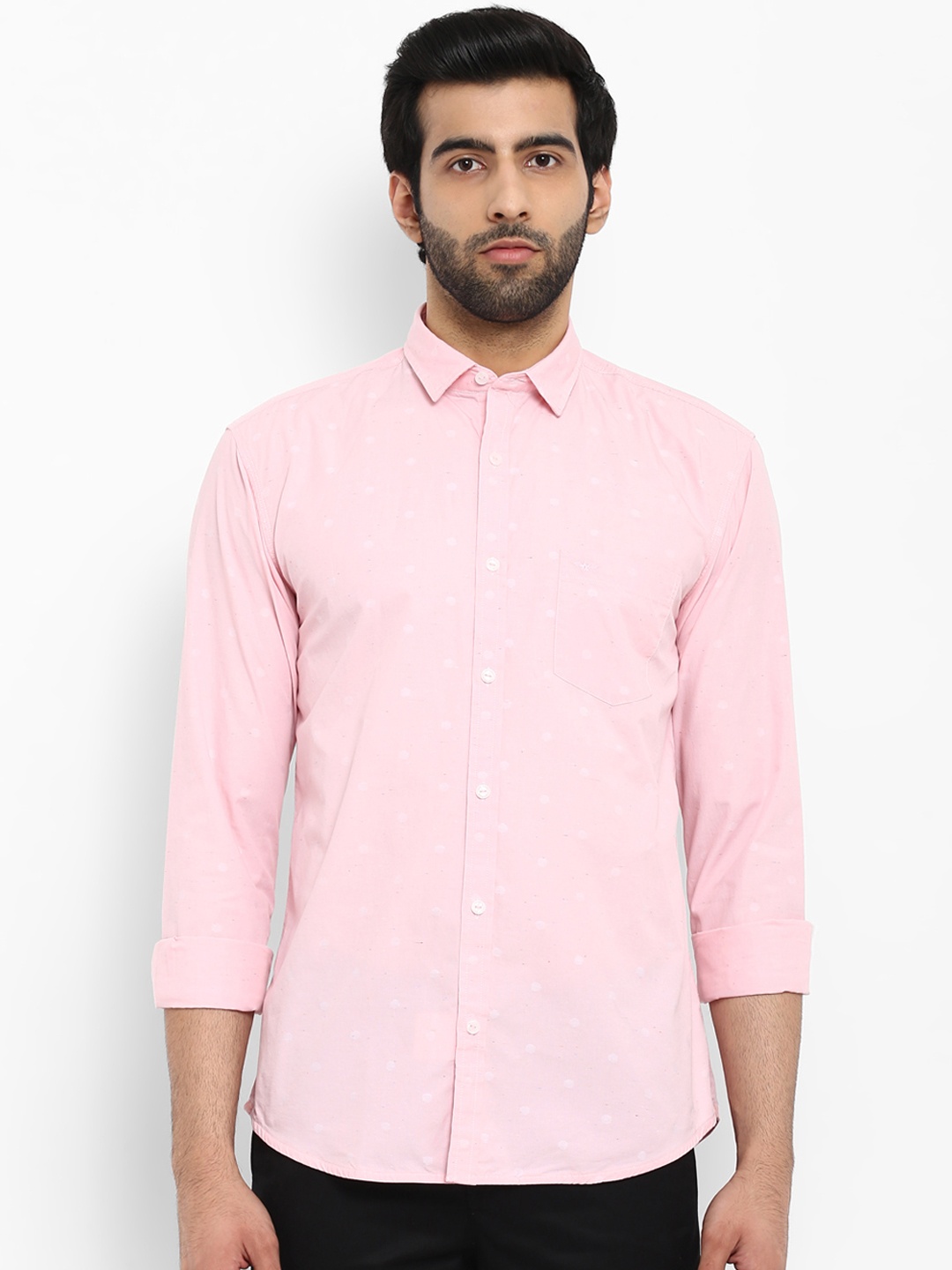 

Park Avenue Men Pink Slim Fit Printed Casual Shirt