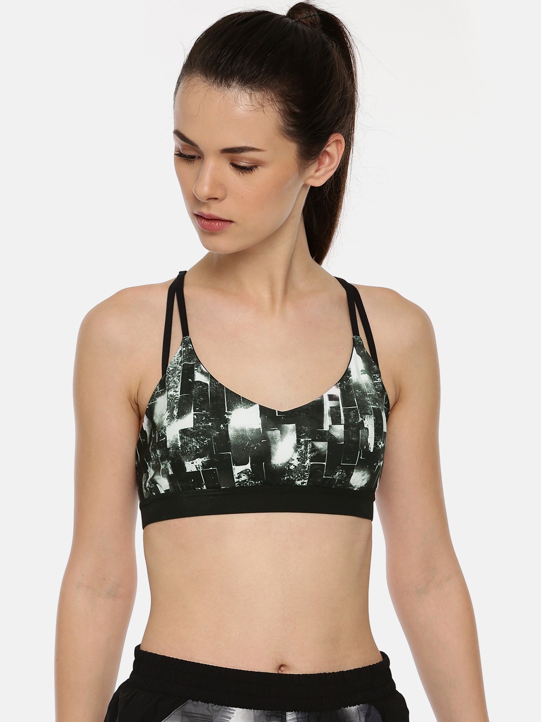 

Puma Black Printed Strappy Graphic Bra L Sports Bra 51709001