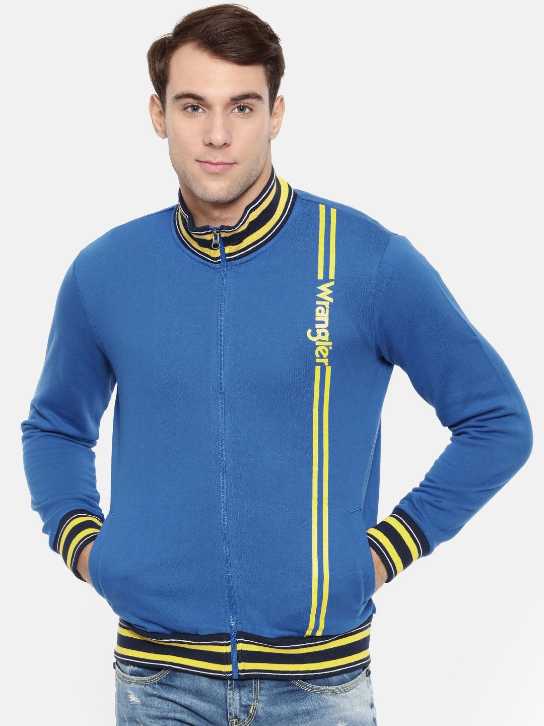 

Wrangler Men Blue Solid Sweatshirt