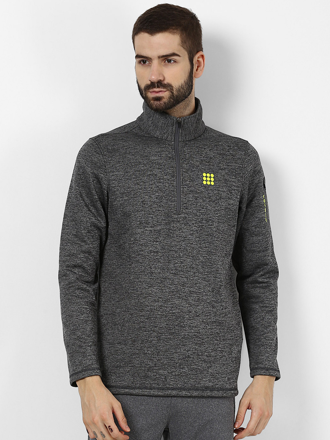 

rock.it Men Grey Solid Sweatshirt