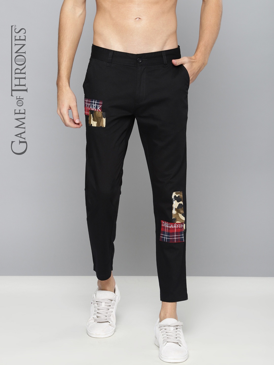 

Game of Thrones by Kook N Keech Men Black Regular Fit Solid Trousers