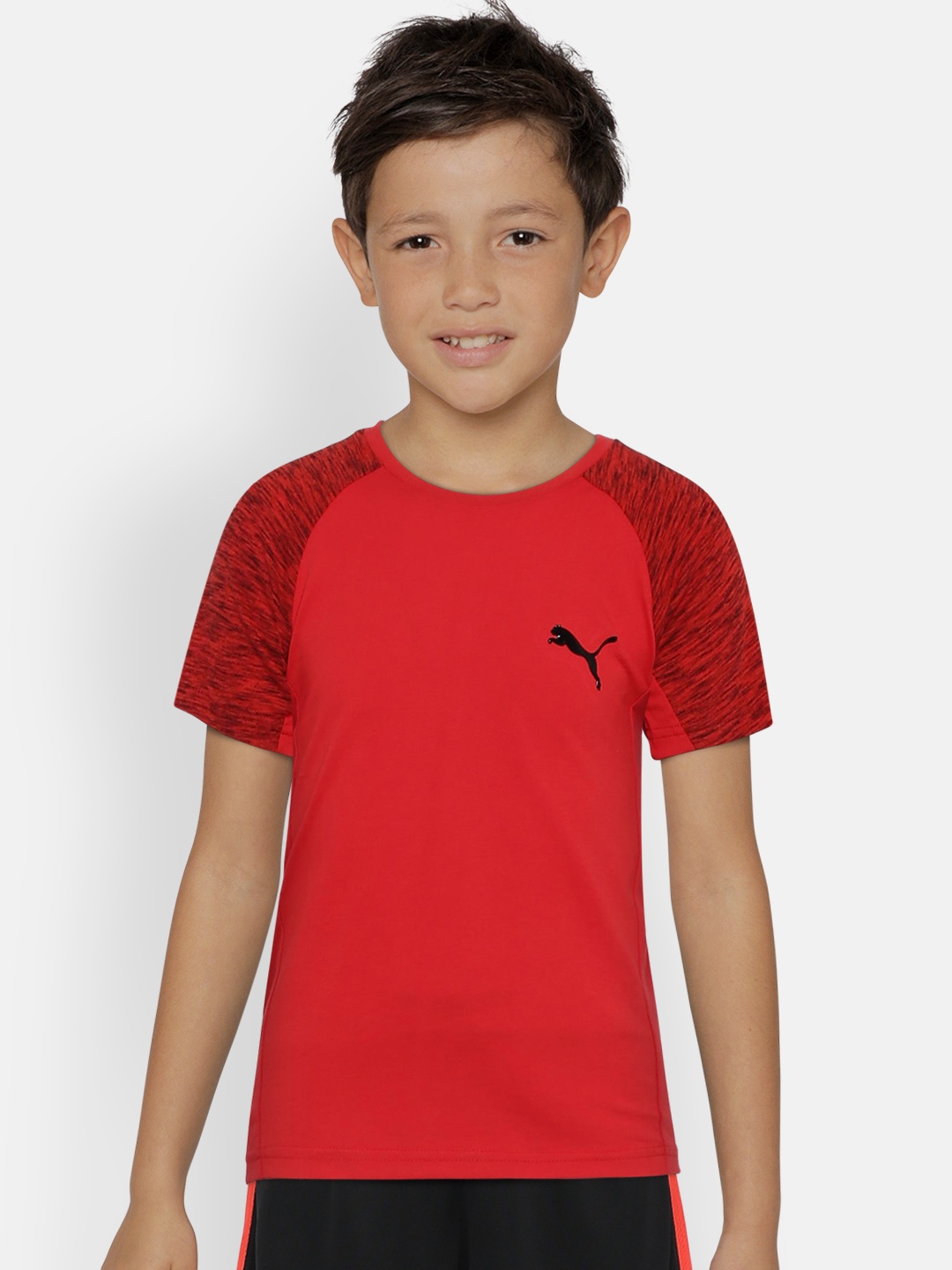 

Puma Boys Red Solid Round Neck T-shirt