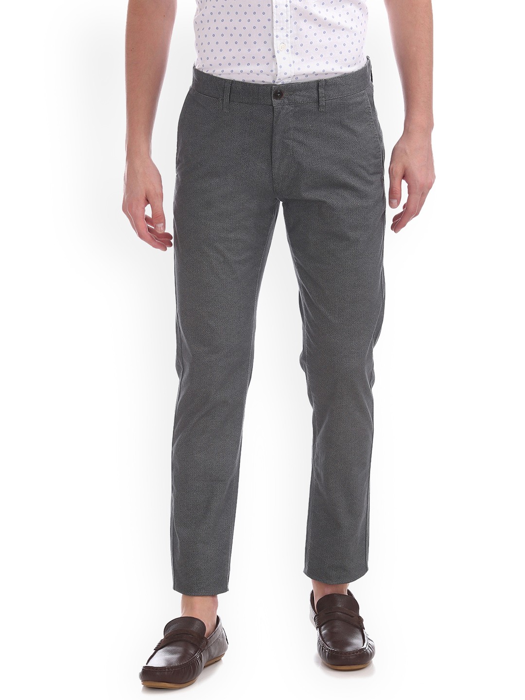 

U.S. Polo Assn. Men Navy Blue Slim Fit Solid Regular Trousers