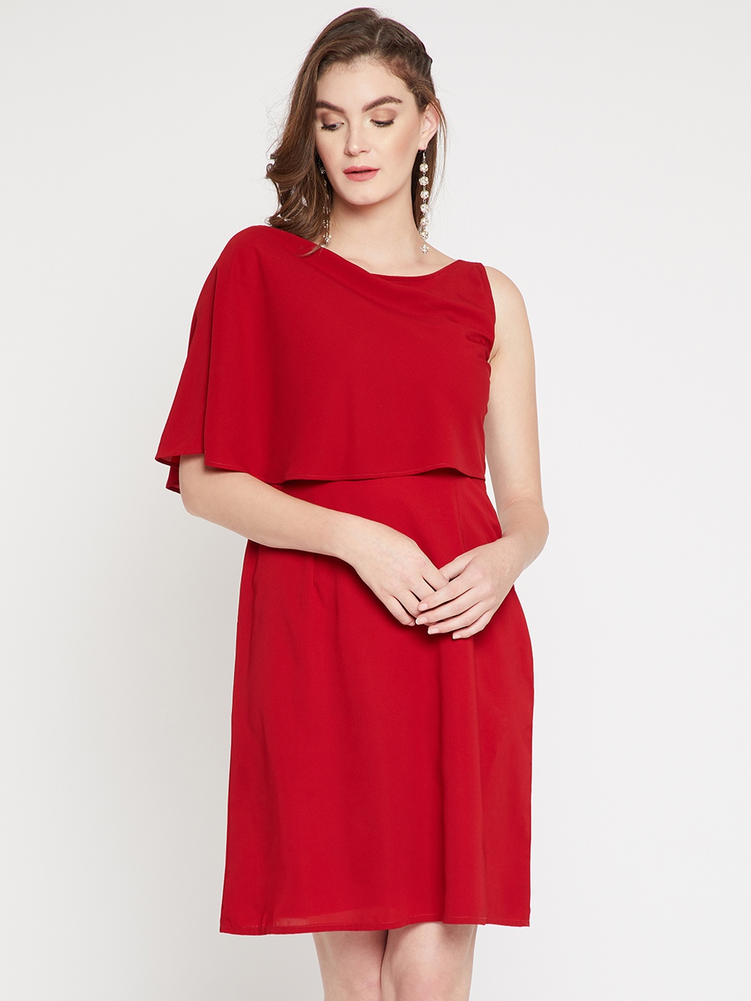 

Marie Claire Women Maroon Solid Fit and Flare Dress
