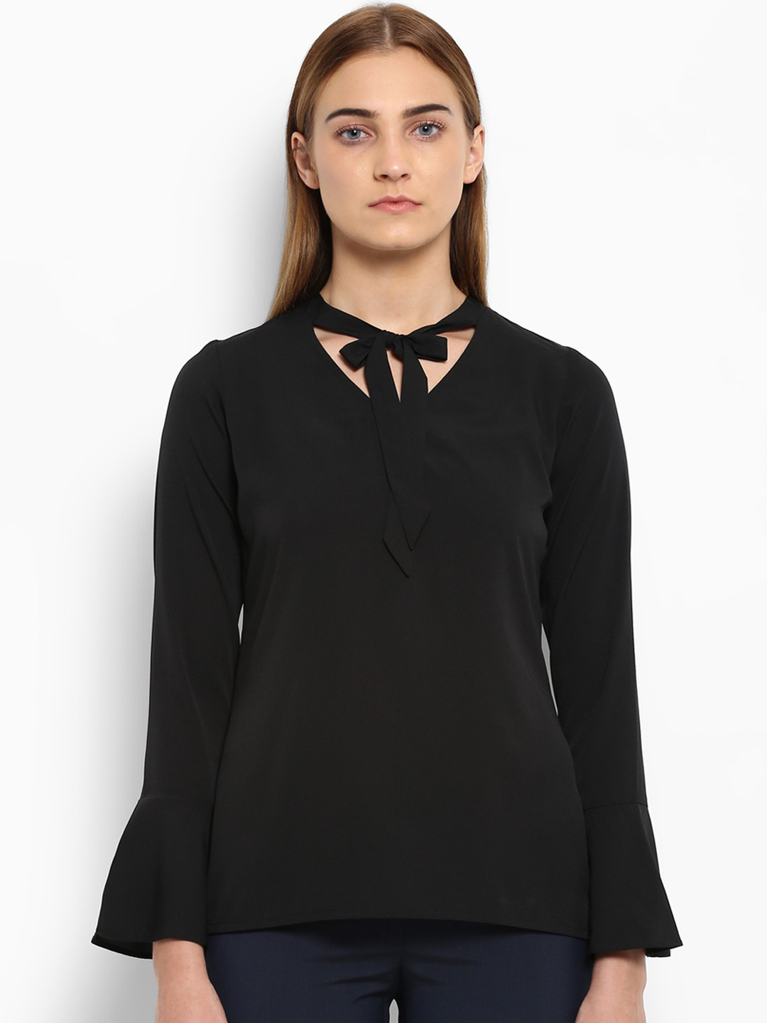 

Park Avenue Women Black Solid A-Line Top