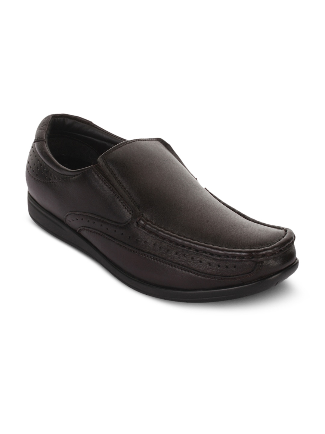 

Healers Men Brown Solid Leather Formal Slip-On Shoes