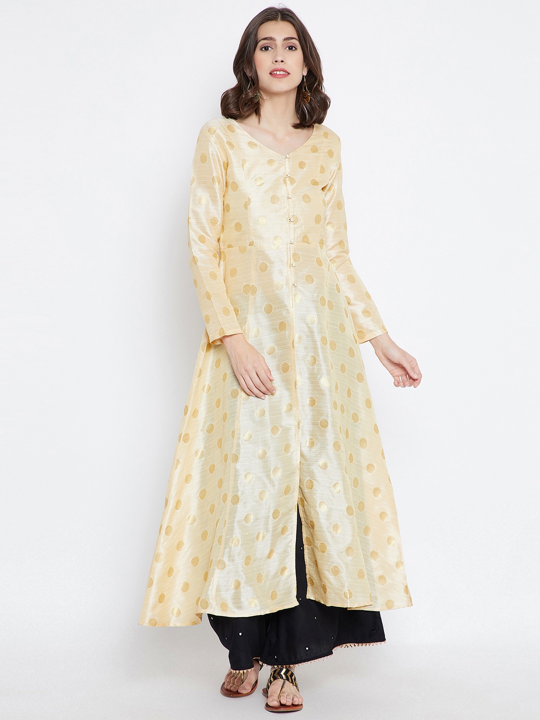 

Be Indi Women BeigePrinted Straight Kurta, Beige
