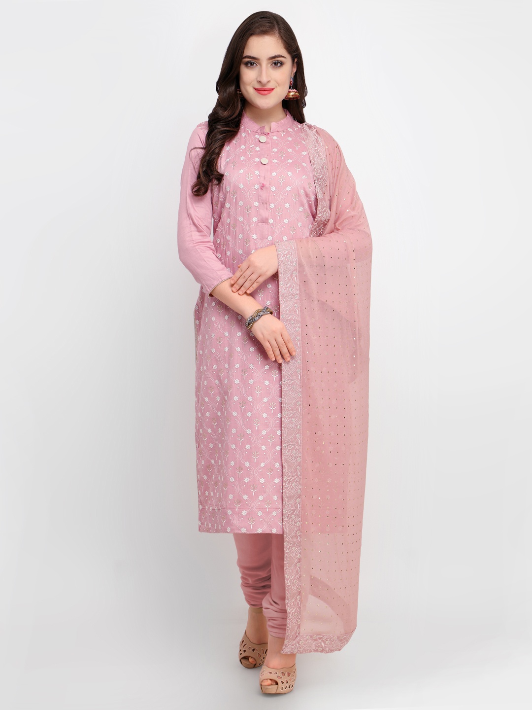 

Rajnandini Mauve Cotton Blend Unstitched Dress Material