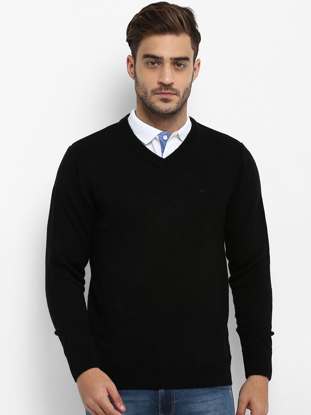 

Parx Men Black Solid Pullover