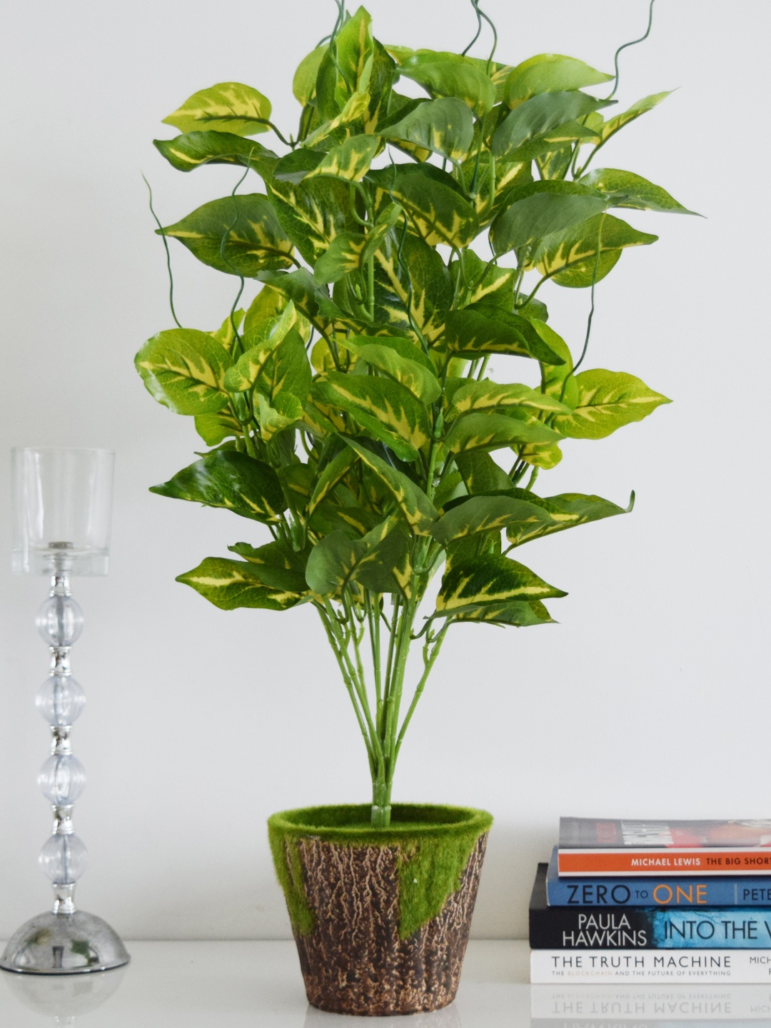 

Fourwalls Green & Yellow Artificial Floor Plant Without Pot