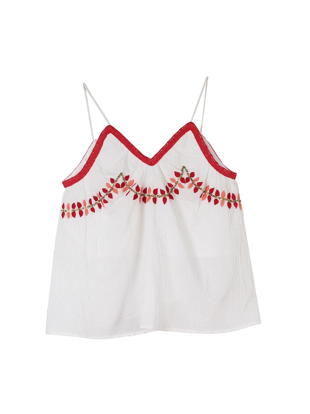 

My Little Lambs Girls White Embellished A-Line Top