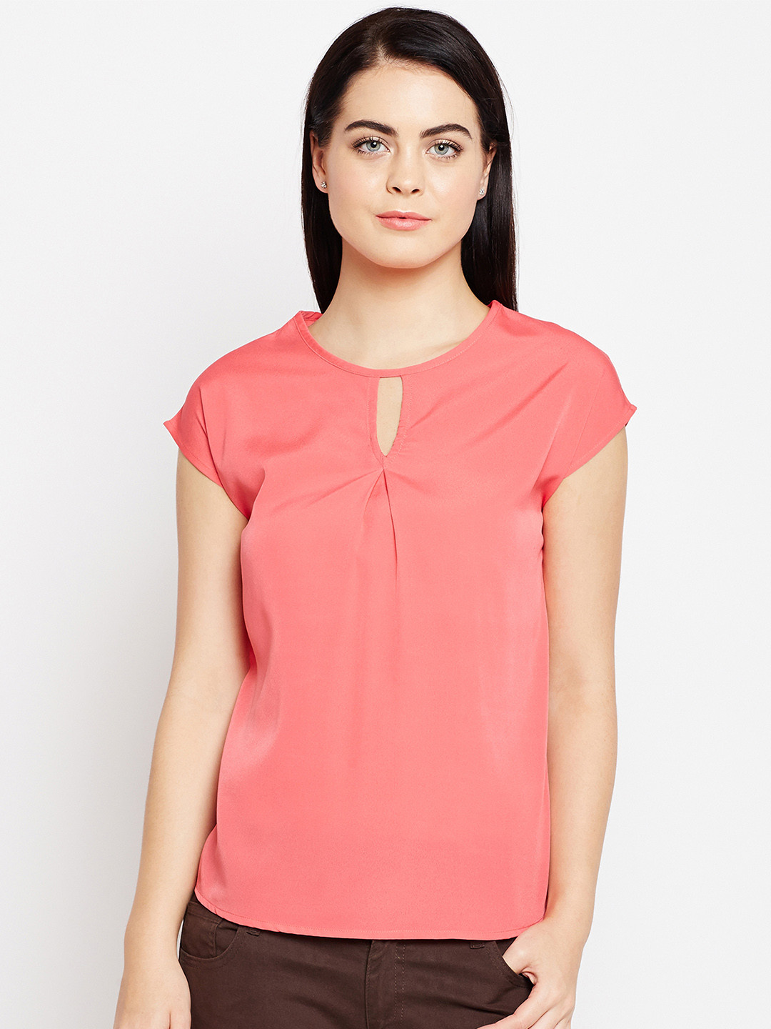 

WISSTLER Women Peach-Coloured Solid Top