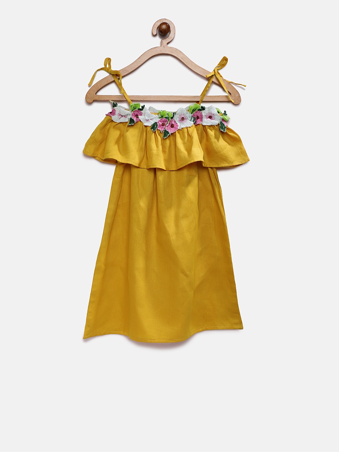 

Fairies Forever Girls Yellow Solid A-Line Dress