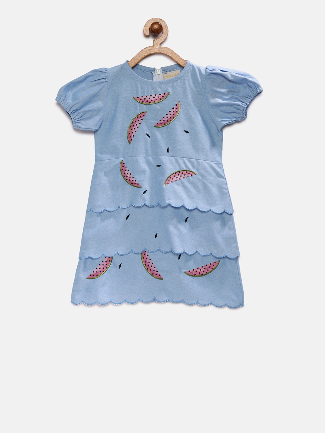 

Fairies Forever Girls Blue Embellished Fit and Flare Dress