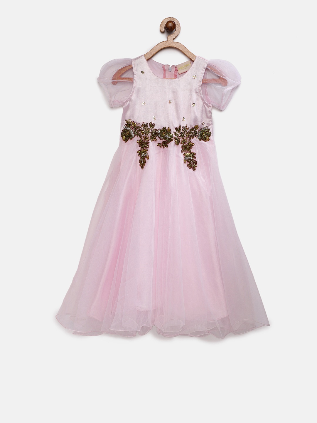 

Fairies Forever Girls Pink Solid Fit and Flare Dress